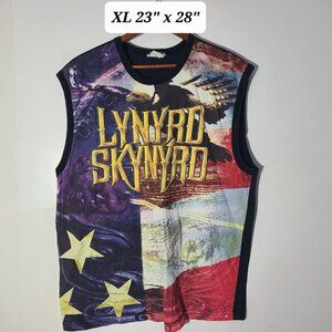 Vintage 90s Lynyrd Skynyrd Flag/Eagle Men's XL Sleeveless Shirt